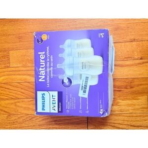 Philips Avent Natural Baby Bottle 9oz 4pk 3-6m SCY903/04 Clear Anti-Colic NOB